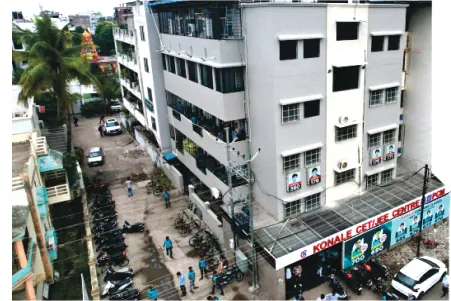 Aerial view of the Konale CET/JEE Centre and its street
